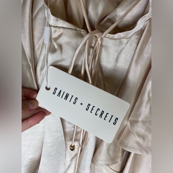 NWT Saints + Secrets Champagne Satin Dress AU 10 US M - Picture 6 of 8
